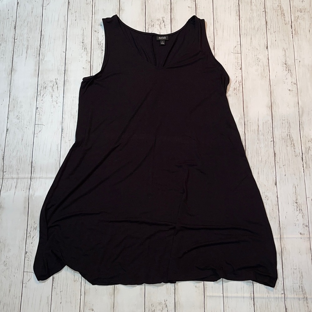 ANA Black sleeveless T dress or swim cover XL EUC
